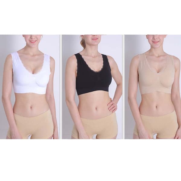 Sömlös behå - 6-pack  Svart, Vit, Hud, Rosa, Blå, Lila XL