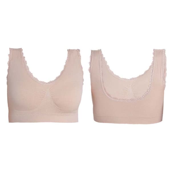 Sömlös behå - Pack med 3 Svart, Vit, Hud 2XL