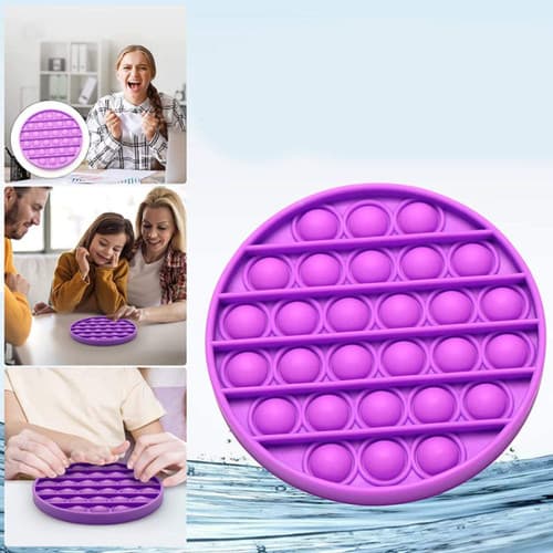 6-pack Pop It Fidget-leksaker i silikon – sensoriska stressavlastande bubbel-leksaker, återanvändbara (2 gula, 2 gröna, 1 orange, 1 lila)