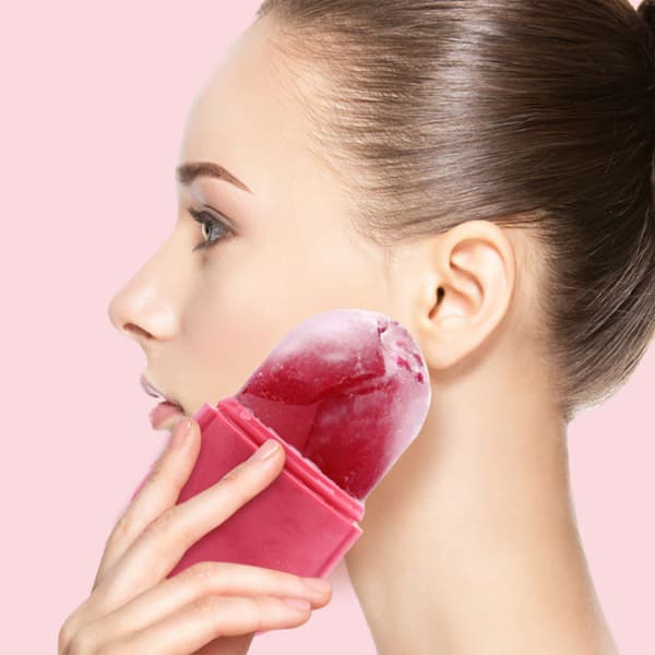 Face Ice Roller Massager för Hudvård – 2-Pack Kylande Ansiktsmassage för Svullnad och Fräsch Hud Rosa