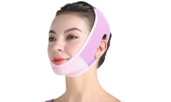 V Ansiktsmask - 2 förpackningar Lila med rosa