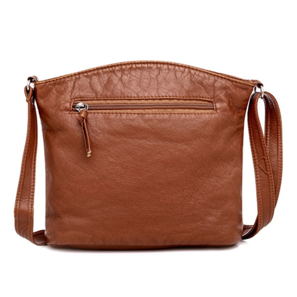 Mjuk PU Crossbody Väska Brun