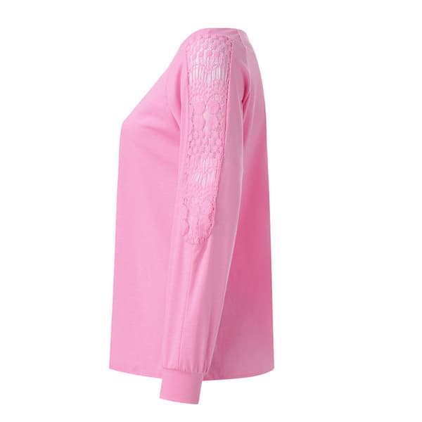 Spets topp med rund hals Rosa XL