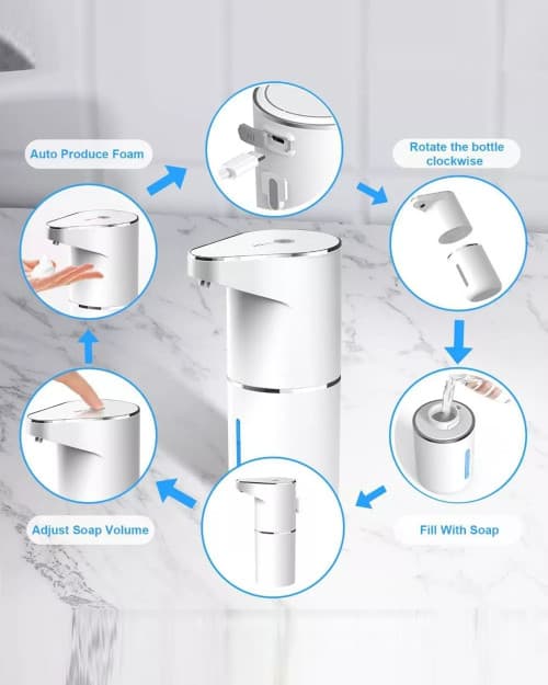 Automatisk Skumtvåldispenser – Beröringsfri Smart Sensor med Batteri/USB för Kök & Badrum