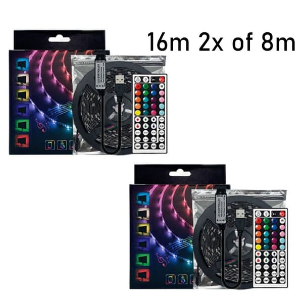 LED Strip Lights 16 meter 2x of 8 meter