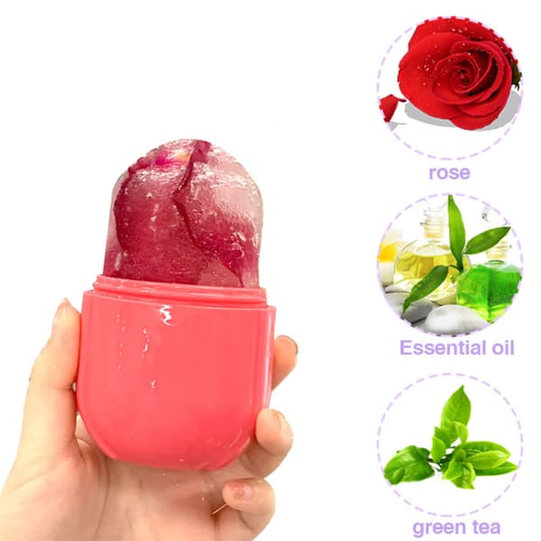 Face Ice Roller Massager för Hudvård – 2-Pack Kylande Ansiktsmassage för Svullnad och Fräsch Hud Rosa