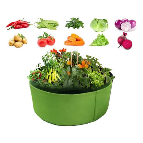 Odlingpåse för grönsaker och blommor i andningsbart nonwoven-tyg, S 50 × 20 cm, grön, 2-pack