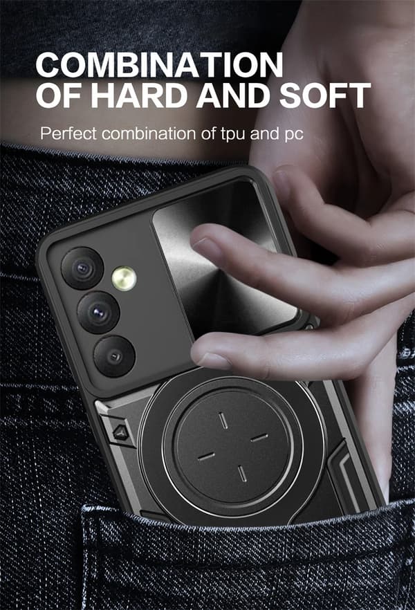 Iphone 15 PLUS fodral -Armour Protect Ringhållare, linsskydd Stötsäkert