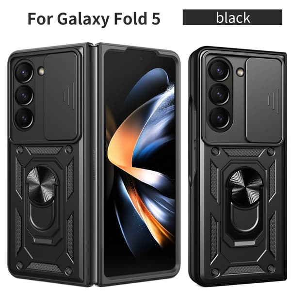 Samsung Z Fold 5 - Armor Protect Ringholder, linsebeskyttelse Stødsikker etui