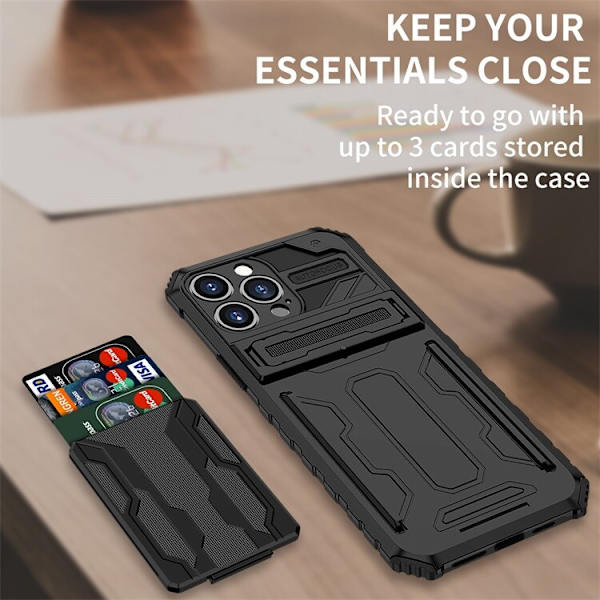 Iphone 15 kansi / kotelo, 3 luottokorttipidikettä