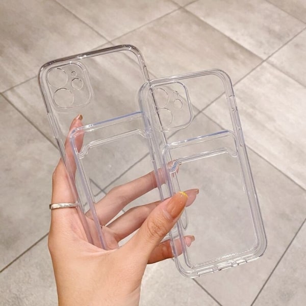 iPhone 14 Transparent Mobilskal med Korthållare