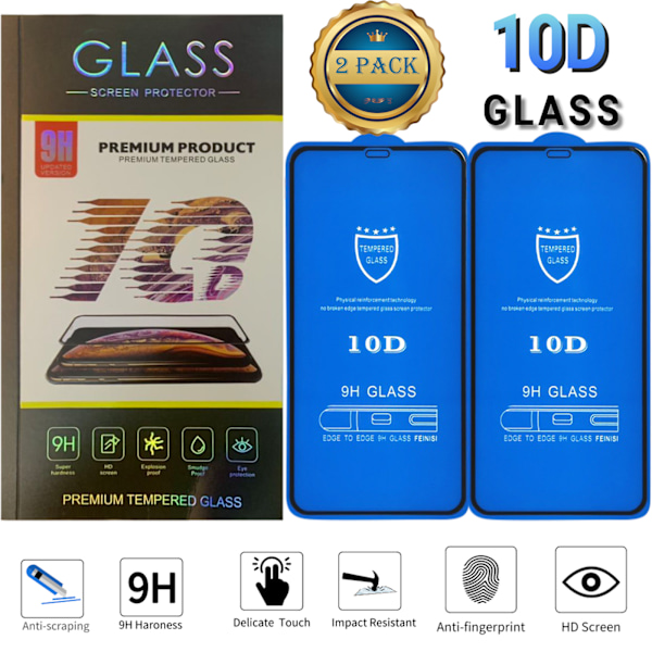 2 PACK - 10D Näytönsuoja iPhone11, 11 XR Näytönsuoja
