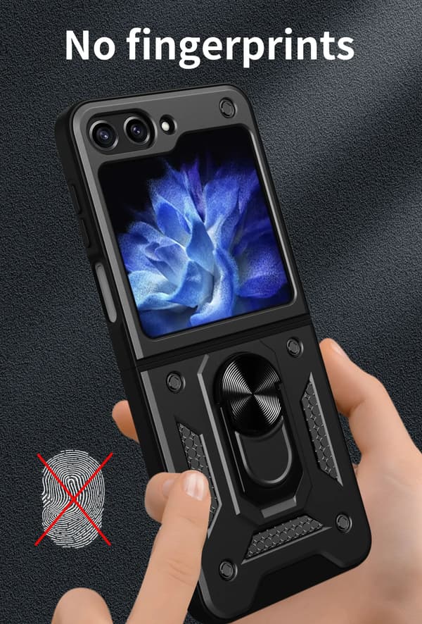 Samsung Z Fold 5 - Armor Protect Ringholder, linsebeskyttelse Stødsikker etui