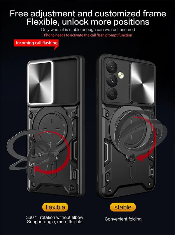 Iphone 14 fodral -Armor Protect Ringhållare, linsskydd Stötsäkert