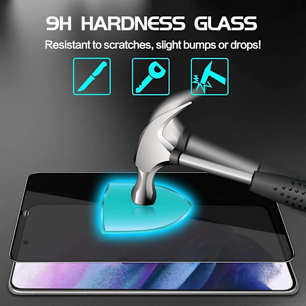 2 PACK- Fingerprint Unlock Sekretess Skärmskydd Samsung Galaxy S23 PLUS 5G, Privacy Screen Protector