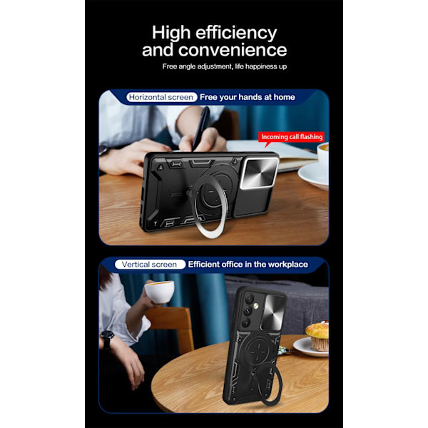 Skal  Iphone 15 PRO MAX Armor Protect Ringhållare, linsskydd Stötsäkert