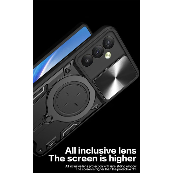 Samsung Z Flip 5 - Armor Protect Ringholder, linsebeskyttelse Stødsikker etui