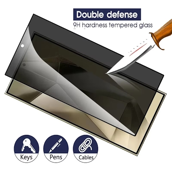 2 PAKKAUS- Sormenjälkilukitus Privacy Näytönsuoja Samsung Galaxy S23 PLUS PLUS, Privacy Screen Protector