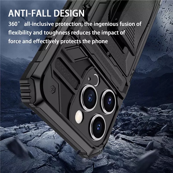 Samsung Galaxy S21 FE -Multifunktions panseretui med kortslot og bagclips - SORT