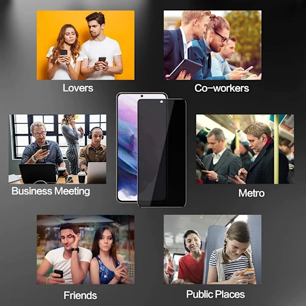 2 PAK- Fingerprint Unlock Sekretess Skærmbeskyttelse Samsung Galaxy S22 5G, Privatliv skærmbeskytter