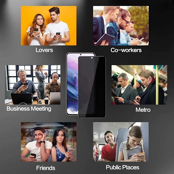 2 PAKKAUS- Sormenjälkilukitus Privacy Näytönsuoja Samsung Galaxy S23 PLUS PLUS, Privacy Screen Protector