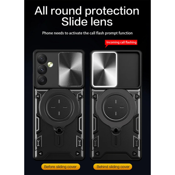 Samsung Z Flip 5 - Armor Protect Ringholder, linsebeskyttelse Stødsikker etui