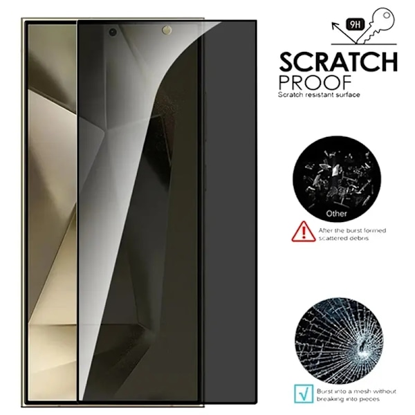 2 PACK- Fingerprint Unlock Sekretess Skärmskydd Samsung Galaxy S22 5G, Privacy Screen Protector