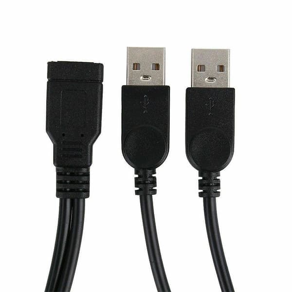 USB 2.0 hun til 2 dobbelt USB han strømadapter Y-splitter kabelstik