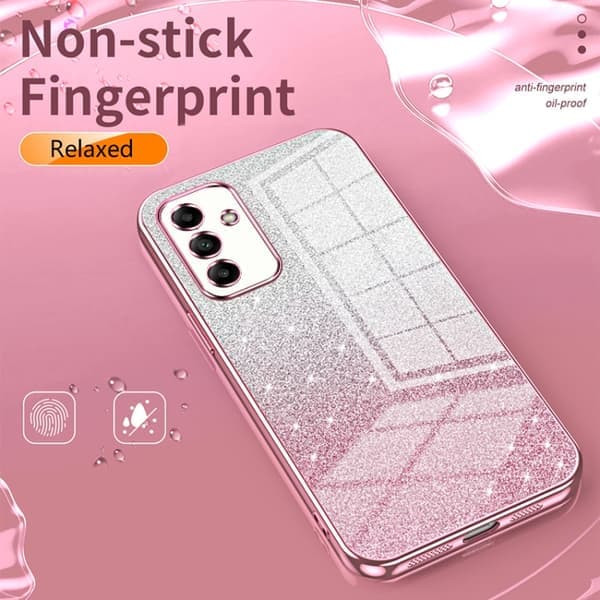 Samsung Galaxy S23 5G-deksel med gradientglitter og galvanisering, blå Blå