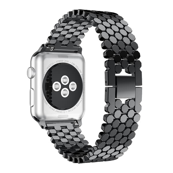 Stilfuldt rustfrit stålbånd til Apple Watch 42mm (3/2/1) Sort