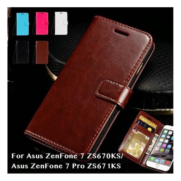 Zenfone 7 Pung Etui PU Læder 4-RUM Evry - Sort Sort
