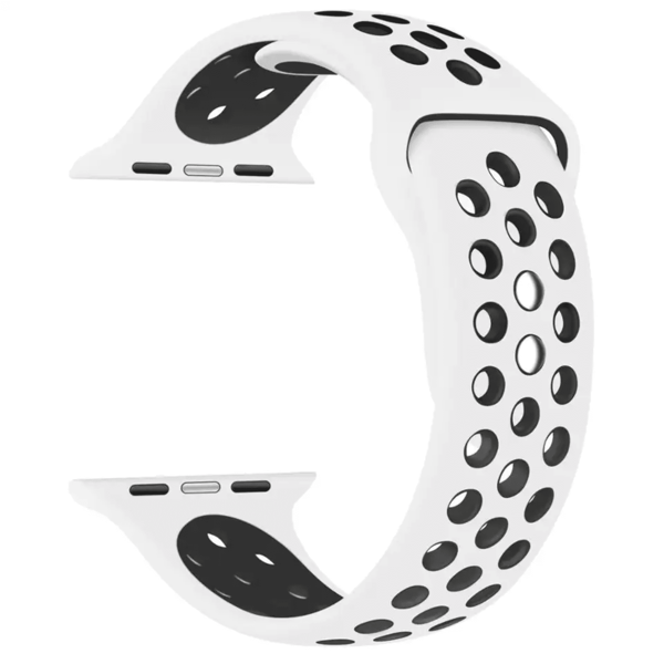 Silikone Sportsrem til Apple Watch 38-41mm - Sort/Grå sort/grå svart/grå