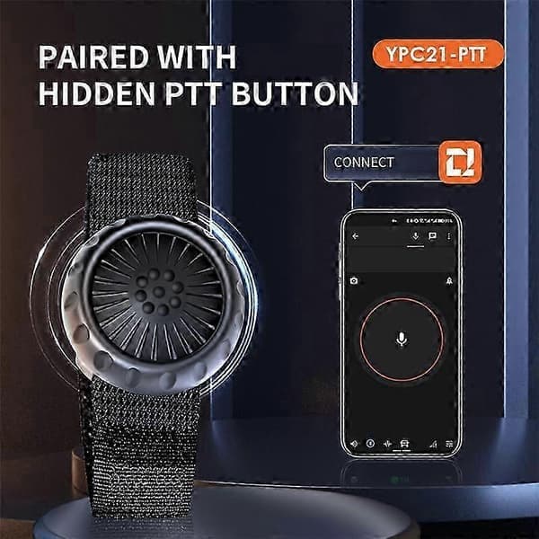 Egnet for trådløs Bluetooth PTT e-kontrollknapp med justerbar stropp for Zello IOS Android Smar-FO SHAN RAN WANG