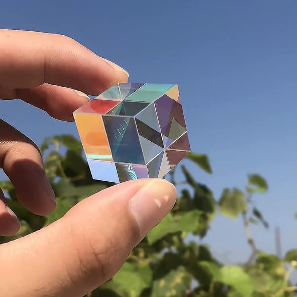 Magisk Prisme Terning, Regnbue Prisme Terning, 3D Glas Fotografi Prisme Mini Terning, Solfanger Terning Krystalprismer