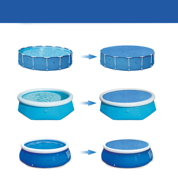 Isolerende bobleplast til udendørs pool Jane - Diameter 2,4 m, Blå, 1 stk.