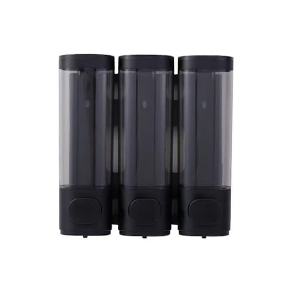 Vægmonteret sæbedispenser - 3-rums brusedispenser 300ml x3 til shampoo og sæbe sølv Sølv Silver