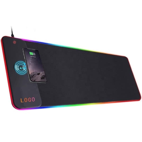 Trådløs lading RGB Gaming Musematte 15W, LED Musematte 800x300x4MM, 7 Lysmoduser