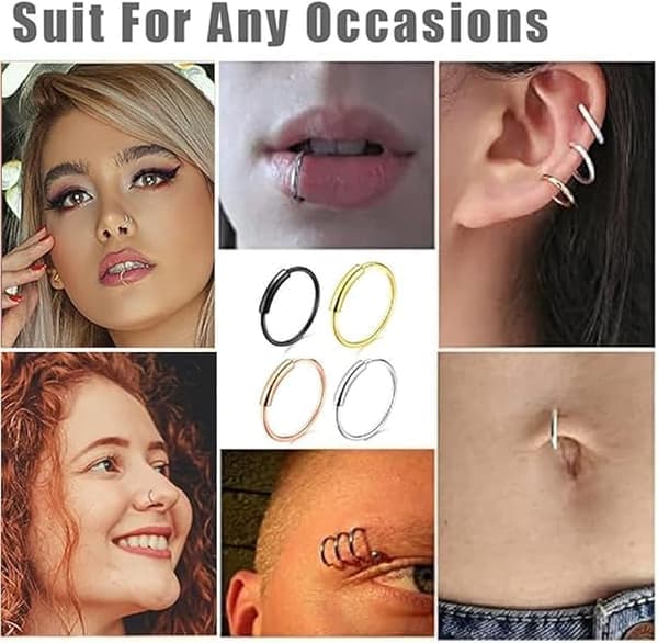 Segmentert nesering, 8 mm septumring i rustfritt stål, unisex