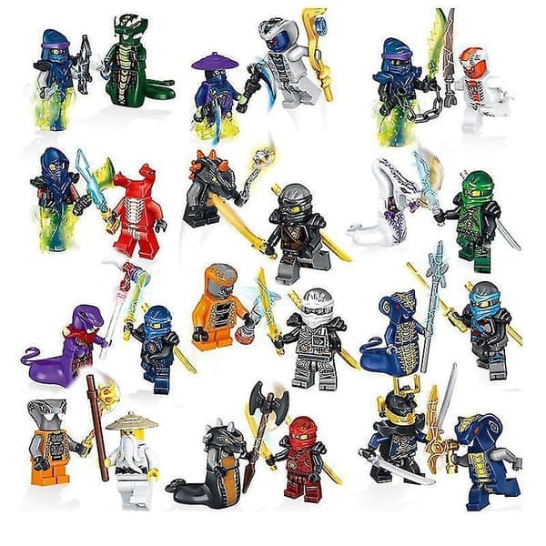 24 Minifigurer Phantom Ninja Vs Python Monster Tribe Monterade Byggklossar Pojkleksaker