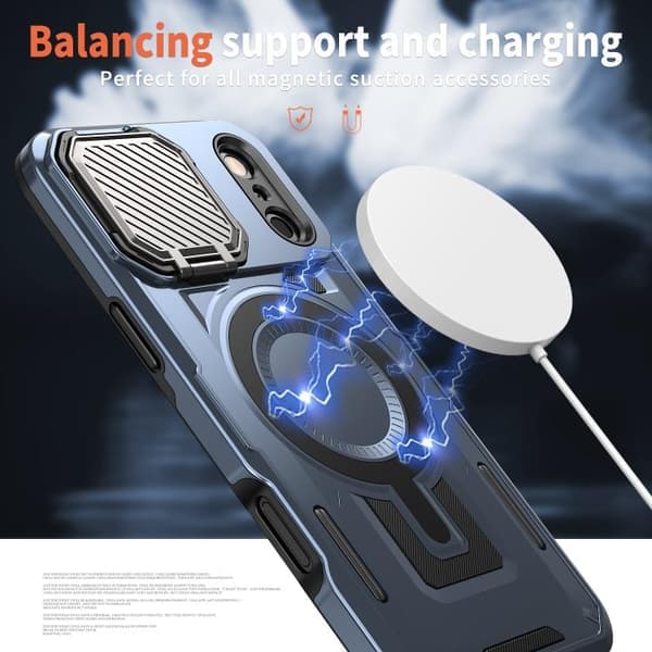 iPhone 17 Pro-fodral med MagSafe och skyddsram blå Blå