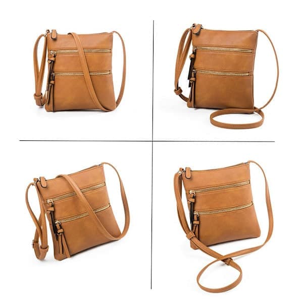 Crossbody taske til kvinder Lynlås SORT Sort Black