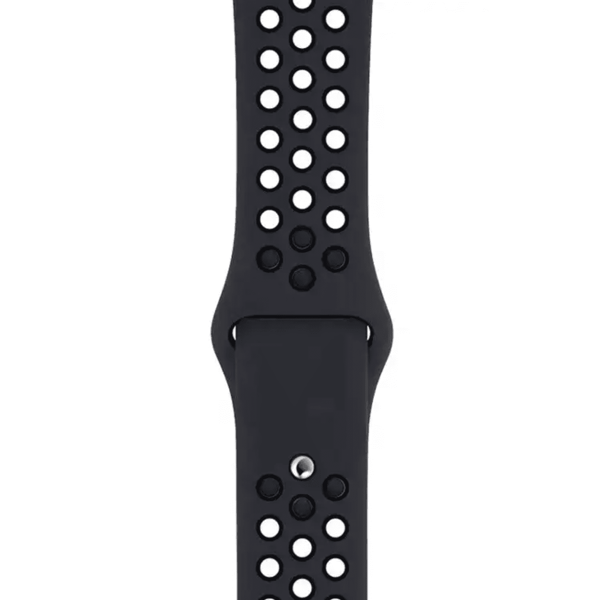 Silikone Sportsrem til Apple Watch 38-41mm - Sort/Grå sort/grå svart/grå