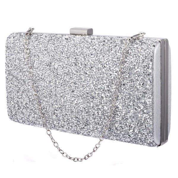 Glitrende Clutch Taske - Sølv Sølv