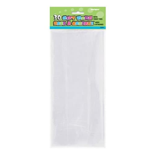 30-pack cellofanpåsar / cellofanpåsar - Transparent Transparent