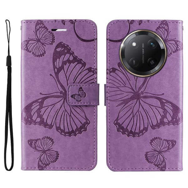 Honor Magic7 Lite Deksel med sommerfugltrykk lilla