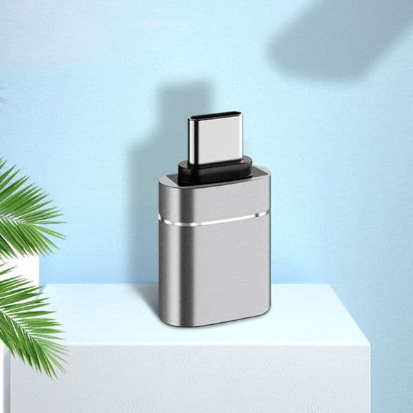 2-pak USB 3.0 til Type-C adapter med elegant sølvfinish