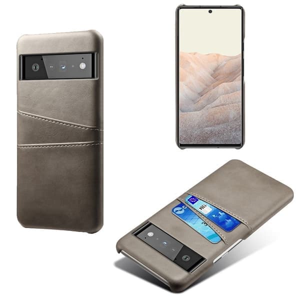 Google Pixel 6 Pro cover med kortholder - Sølv/Grå Sølv Grå