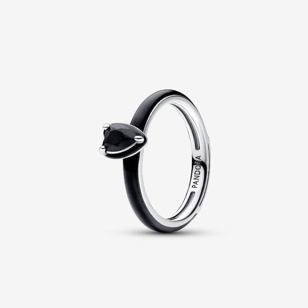 Pandora - P ME Sort Chakra Hjertering - Sterlingsølv Omkreds: 50mm