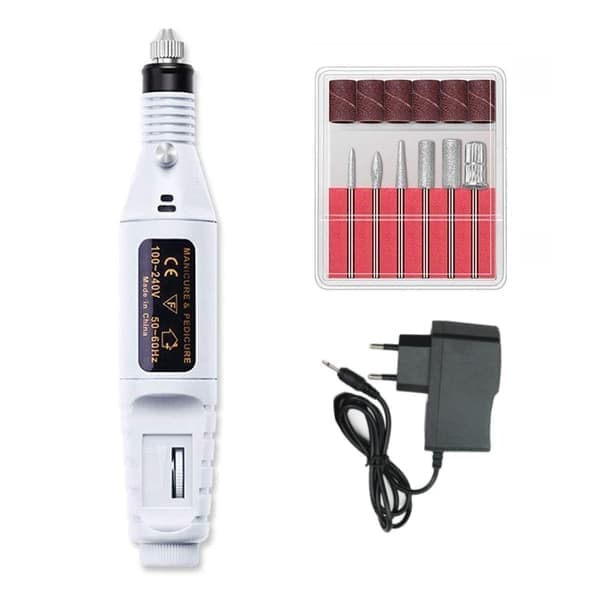 Elektrisk neglefil med 6 bits Hvit Hvit Hvit White