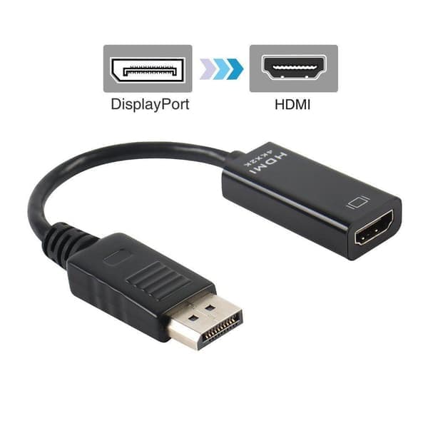 DisplayPort-HDMI-sovitin 4K äänellä, musta